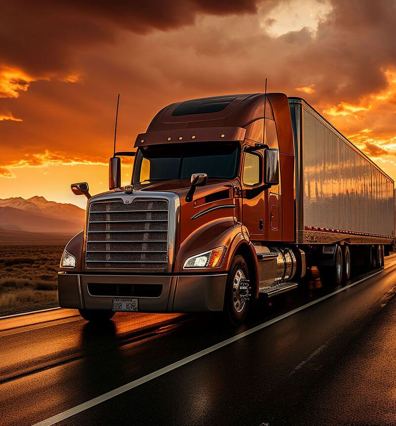 Truck on road
